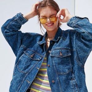 Oversized Vintage American Flag Denim Jacket